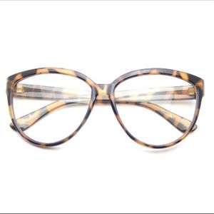 Oversize Nerd Clear Lens Cat Eye Geek Glasses
